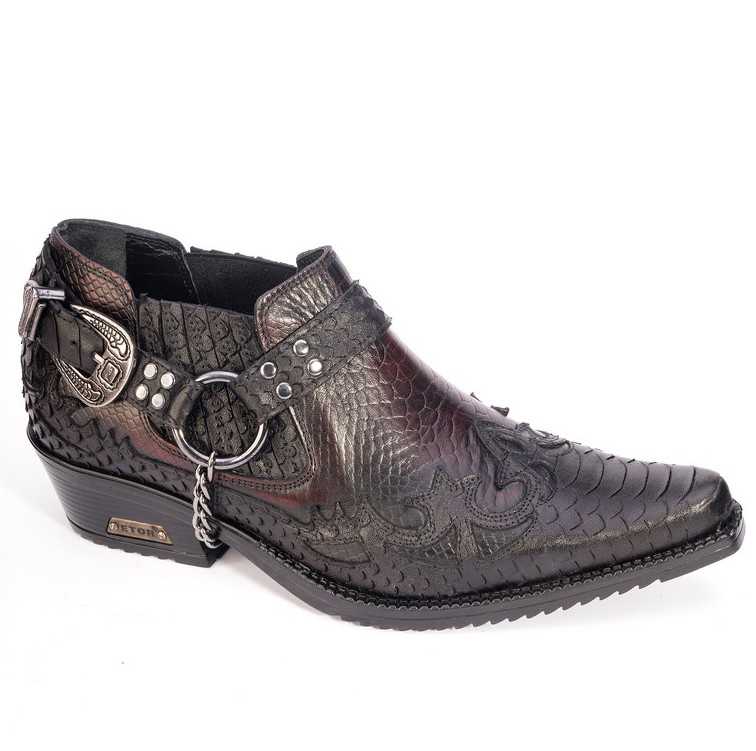 Туфли муж. 6393-005-bordo-siyah кожа-кожа черный-бордовый
